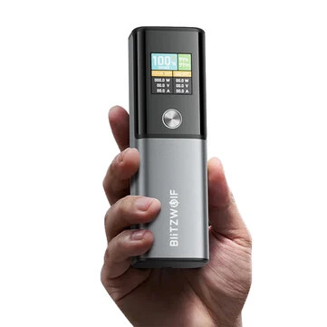 BlitzWolf BW-P23 100W 14000mAh Smart Display Power Bank External Battery Power Supply with 1 Input & 2 Outputs Support PD QC AFC SCP Fast Charging for iPhone 17 17 Pro 16 15 for Xiaomi 15pro for Samsung Galaxy S25 Ultra