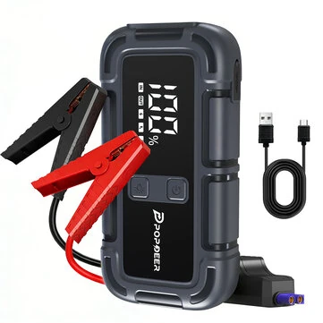 POPDEER PD-J06 4000A Jump Starter Powerbank 12V Car Battery Booster with LCD Display Dual USB for 10.0L Gas/8.0L Diesel for Vehicle Truck RV Boat