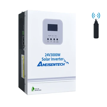 [EU Direct] Ameisentech 3000W Solar Hybrid Inverter 24V DC to 230V AC 100A MPPT Pure Sine Wave Charge Controller, Support Bms & Battery-Free Operation, WiFi Module, LCD Display For Lead-acid Batteries, Lithium Batteries & LiFePo4