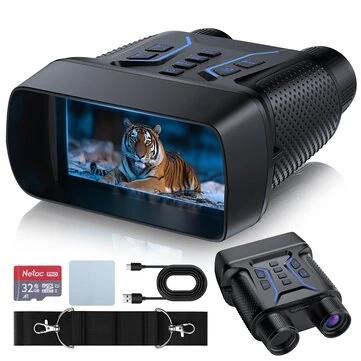 WARMOUNTS 4K Night Vision Goggle for Adults, Night Vision Binocular with 4.5'' HD Display, 36MP Photos, 8X Digital Zoom,7 Level IR, Rechargeable, for Camping, Hunting, Security (Incl. 32GB Card)