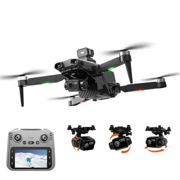 PJC RG808 PRO GPS 5G WiFi FPV with 4.3inch LCD Screen Controller 720P HD Dual Camera 3-Axis EIS Gimbal 360° Obstacle Avoidance Brushless Foldable RC Drone Quadcopter RTF