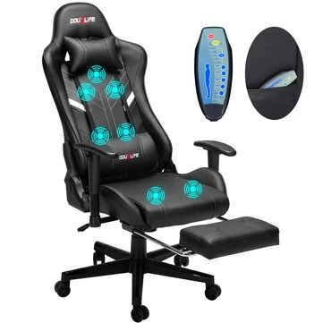 Douxlife GC-RC03 Series Gaming Chair with 7 Point Massage Ergonomic High Back Design Lumbar Relax New Customized PU Massage Computer Office Chairs 2025
