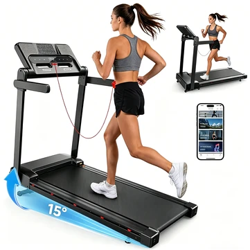 [EU Direct] Formill FT54 Foldable Treadmill with 15% Auto Incline, Top Speed 14km/h, 3.0HP Motor, Heart Rate & App Connectivity, 150KG Capacity for Home Office