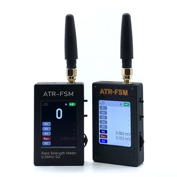 -FSM Handheld Field Strength Meter 0.5MHz-5GHz +50dBm ~ -70dBm Gain Attenuation Switch Portable Electromagnetic Signal test