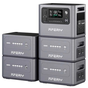 [UK Direct] AFERIY P280 2800W Portable Power Station & Extension Battery Optinal, AC Pure Sine Wave Output, 2048Wh LiFePO4 Battery, Expandable Capacity, 13 Output Ports, 1.5H Fast Recharge, 1200W Solar Input, Smart App Control & 10ms UPS Backup
