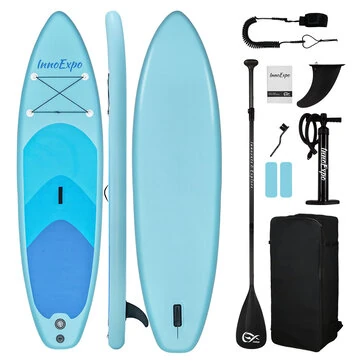 [EU Direct] InnoExpo 320cm Inflatable Stand Up Paddle Board Racing Surfboard Complete Accessories With Air Pump Adjustable Paddle ISUP Travel Backpack Leash Adult Paddle Board SUPIE70N SUPIE70P