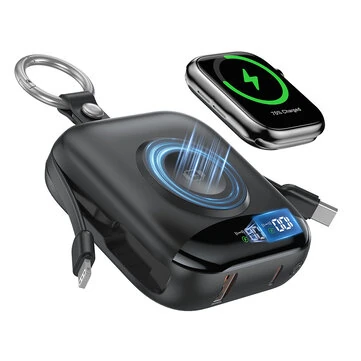 Bakeey P007 22.5W 10000mAh Wireless Charger Power Bank Come with USB-C & iP Cable External Battery Power Supply with 1 Input & 5 Outputs Support QC3.0 PD4.0 Fast Charging for iPhone 17 17Pro 16 Pro Max 15 14 for Xiaomi 17pro for SAMSUNG for OPPO