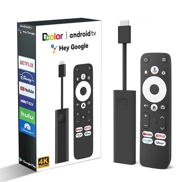 Dcolor GD1 Google Certified Android 11 TV Stick with bluetooth Voice Remote S905Y4 AV1 2GB RAM 16GB ROM 2.4G+5G Dual WiFi+BT5.0 Smart Android TV Box