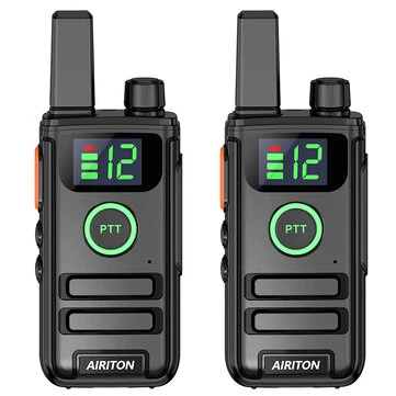 2Pcs AIRITON AI-D1 Walkie Talkies UHF 400-470MHz Dual PTT Ultra Slim Type-C Rechargeable LED DisplayVOX Wireless Frequency Copy Two-way Ham Radio