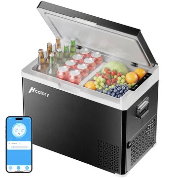 Hcalory D30+ / D40+ / D50+ 30/40/50L Car Refrigerator Dual Zone APP Control 12V 24V 220-240V Portable Camping Freezer Cool Box Compressor for Car Truck Boat