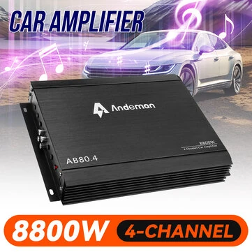 Andeman 4-Channel Car Amplifier 8800W Max 12V-13.8V High Power Compact Audio System