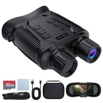 WARMOUNTS 4K Night Vision Goggle for Adults, Night Vision Binocular with 3.2 Inner HD Display, 36MP Photos, 8X Digital Zoom,7 Level IR, Rechargeable, for Camping, Hunting, Security (Incl. 32GB Card)