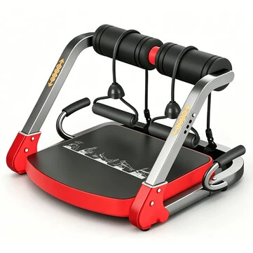 Bominfit 6-in-1 Foldable Abdominal Trainer Multifunctional Portable Sit Up Push up Equipment 242 lbs Load Capacity Strength Training Ab Machine for Home Gym Office