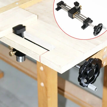 ENJOYWOOD Woodworking Bench Vise Aluminum Alloy 165mm Adjustment Double Guide Rail Quenched Screw With Brass Bushing Star Wheel Handle Parallel Clamping Workbench Vise Woodworking Tools