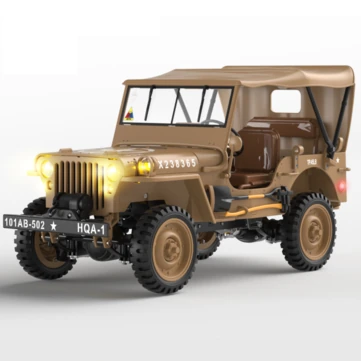 HG TRASPED HG4-58 RTR 1/14 2.4G 4WD RC Car Willys Military Truck for Jeep Off-Road Climbing LED Light Sound Winch Two Speed Metal Frame Rock Crawler Full Proportional Vehicles Models Toys