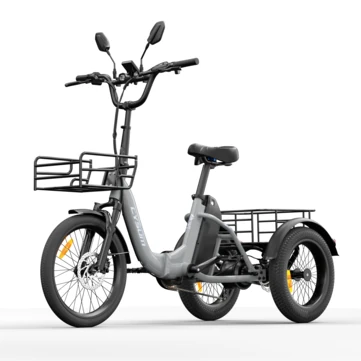[EU Direct] CYSUM AG1 Pro 2026 Electric Tricycle Cargo NFC Unlock 48V 20AH Battery 250W Motor 1000W Peak Power Top Speed 25KM/H 20inch+16inch Tires 100KM Max Range 180KG Max Load Folding Electric Bike