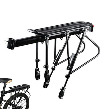 XANES Bicycle Rear Cargo Rack Aluminum Alloy Aluminum Alloy Quick Release Bike Back Seat Luggage Carrier with Warning Light for MTB