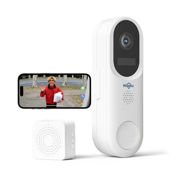 Hiseeu DB04 4MP 2K HD WiFi Doorbell Camera IR Night Vision Motion Sensor Two Way Audio 2.4G 5G Wireless Smart Video Doorbell for Home Security