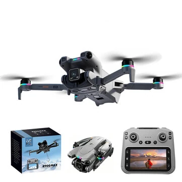 XKJ K900 MAX WiFi FPV with 4.5inch LCD Screen Controller HD Dual Camera Servo Gimbal 360° Obstacle Avoidance One-Key Airdrop Brushless Foldable RC Drone Quadcopter RTF