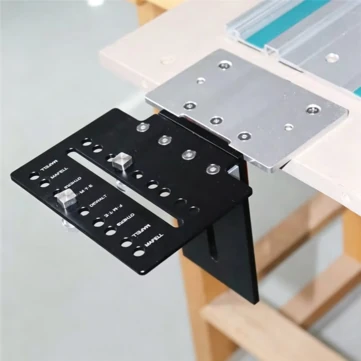 ENJOYWOOD Folding Guide Rail Hinge System Woodworking Track Saw Accessory Thickness Adjustment Rail Locking Lift Mode Compatible with Most T-Slot Guide Rails