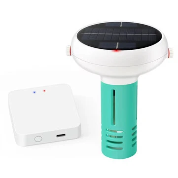 Upgrade Tuya Zigbe WiFi Pool Water Quality Tester 7-in-1 Monitoring pH Chlorine Salinity Solar USB Charging App Control