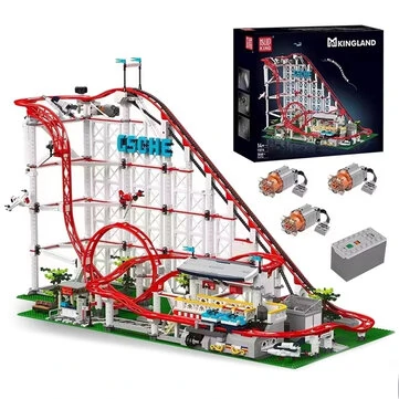 MOULD KING 11014 Motorized Rolle Loop Coaster Creative Building Block Brick Assembly Kit 3646+PCS Compatible With 10303 Set Kids Toys Christmas Gift