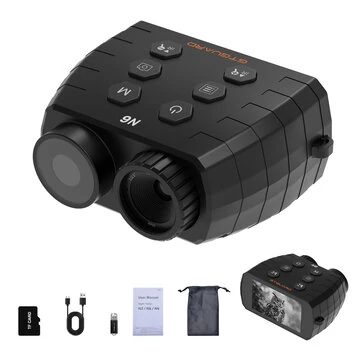 [EU/US Direct] GTGUARD N6 Night Vision Binoculars with 2.95-inch TFT Display 300m IR 850nm 12MP 1080P Video 5X Digital Zoom 2000mAh Battery for Wildlife Observation