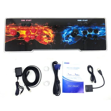 [64G] Pandorra Box 3D Retro Game Console Built-in 10K Games Arcade Video Game Machine 8-button Dual Player Gamer Console with Joystick for Kids Fun EU Plug