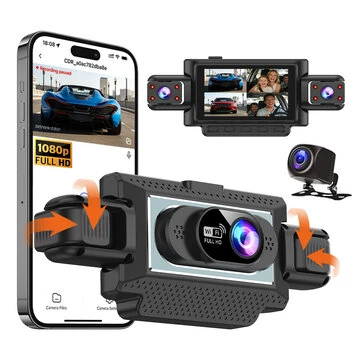 C315 4 Lens Car DVR Camera Dashcam 1080P FHD WiFi APP Parking Assistance Night Vision Loop Recording Wide Angle