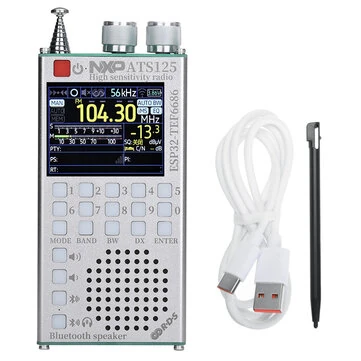 ATS125 65-108MHz Portable Radio Receiver FM/SW/MW/LW with NXP TEF6686 Chip Dual-Mode Bluetooth Stereo