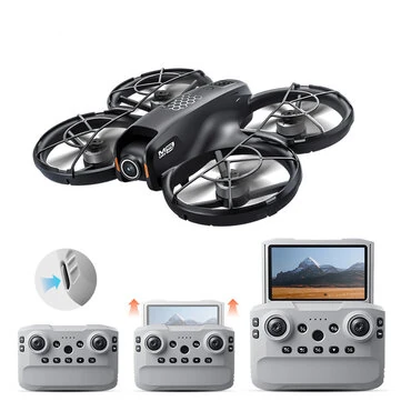 WLRC M5 WiFi FPV with 4.3inch Telescopic Screen Controller HD Dual Camera Electrically Adjustable Optical Flow Hover Brushless 2.4G 4CH 6-Axis Remote Control Toys RC Drone Quadcopter RTF