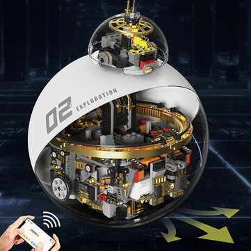 TUOMU T1118 STEM Science Fiction Programmable Reconnaissance Robot Transparent Exploration Sphere Toy