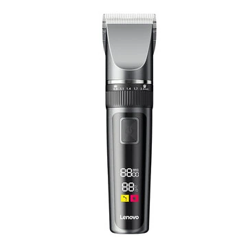 Lenovo Hair Clipper with LED Display 5 Speed Settings 240Min Cordless Use USB Charging 4 Guide Combs Low Noise Hair Trimmer for Home Professional Haircut