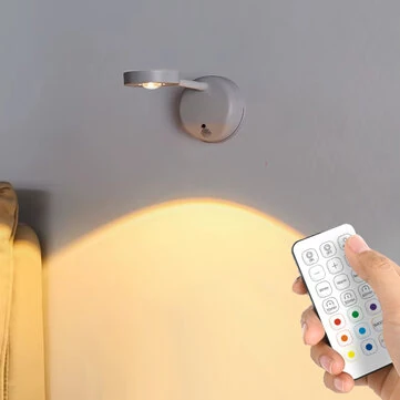 Elfeland Rechargeable LED RGB Motion Sensor Spotlight Timer Smart PIR Sensor Wall Lamp with Remote Control
