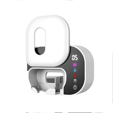 Tevorex Portable Toothbrush Sterilizer UVC Auto Sterilization Heating Drying Timer Type C Rechargeable with LED Display for Home