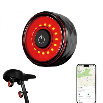 BIKIGHT DW-32 Bicycle Positioning Taillight IPX64 Waterproof Type-C Rechargeable Anti-Lost Locator Tracking Bike Rear Light for MTB Road Cycling Safety