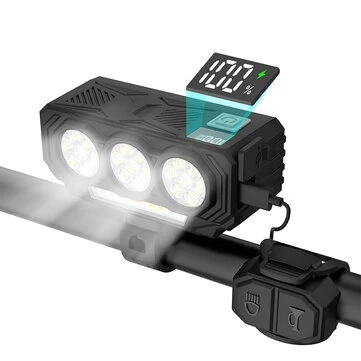 BIKIGHT 800LM Bicycle Headlight 120dB Horn Wired Control Cycling Front Light Type-C Charging Waterproof Bike Light for MTB Road Bike Riding Safety