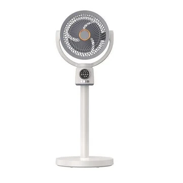 NovuLife 4000mAh USB Rechargeable Circulation Fan 5 Speeds Timer Quiet Operation Remote Control Digital Display Stand Fan for Home Use