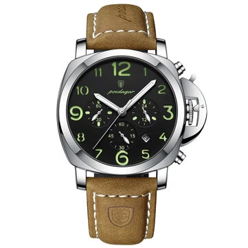 POEDAGAR Multifunctional Luminous Men's Quartz Watch Luxury Business Casual Male Wristwatch Calendar Waterproof