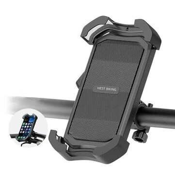 WEST BIKING 5.4-7.5 Inch Bicycle Phone Holder Navigation Shockproof Bike Handlebar Phone Holder for MTB Motorcycles Electric Vehicles