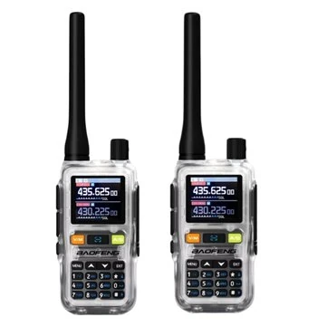 2Pcs BAOFENG 5R Mini Walkie Talkie 999 Channels Dual Band PTT Keys VHF UHF Frequency VOXs Type-C Fast Charging 1600mAh Long Battery Rechargeable Wireless Bluetooth Programming Two-Way Radio with Color LCD Display