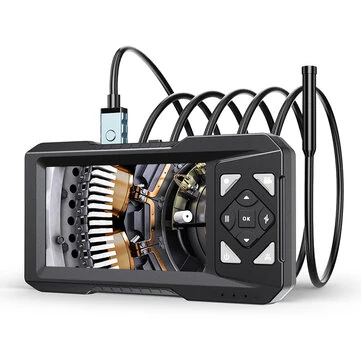 Industrial Endoscope ES01 4.3 Inch Screen 5M 1080P HD IP67 Waterproof Video Inspection Camera Cable Rechargeable Battery