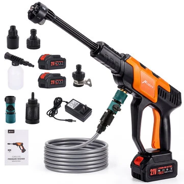 Hcalory T2 6 in 1 2500PSI Brushless Heavy Duty Cordless Car Washer 2 Batteries Washing Machine 4 Pressure Levels Adjustable for Ultimate Car Patio Garden Fence Efficient Cleaning Ultimate Performance