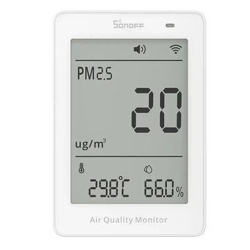 SONOFF SAWF-07P AirGuard PM2.5/PM10 Matter Over WiFi Air Quality Monitor Sound Light Alarm Temperature Humidity Matter Compatible Smart Integration Alexa Apple Home