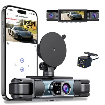 4-Channel Simultaneous Recording Car Dashcam 360° Monitoring 1080P FHD WiFi Parking Assistance Night Vision Loop Recording Wide-Angle Car DVR Camera C313