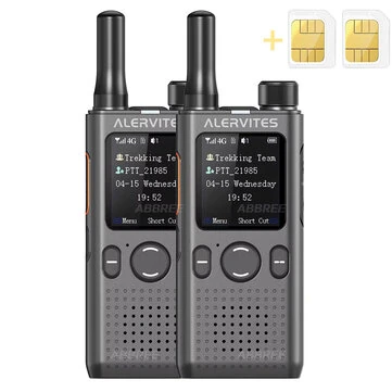 2Pcs Baofeng AT1 POC Radio Create Groups Freely Global 4G/5G Network Walkie Talkie Unlimited Distance Portable ALERVITES Ham Radio