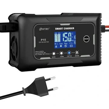 HTRC 15A/20A Smart Battery Charger Automatic Pulse Repair Charge for Lead-Acid Lithium LiFePO4 Battery Car Motorcycle Charger