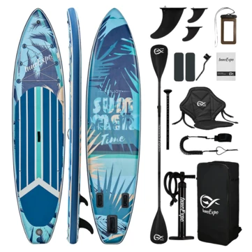 [EU Direct] InnoExpo 350*83*15CM Load 200kg Longer Paddle Board With Seat Large Capacity 3*Fins Stable SUPBoard For Solo 2+1 family Pets For All Skills Comeplete Accessories With Double-purpose Paddle High Pressure Air Pump