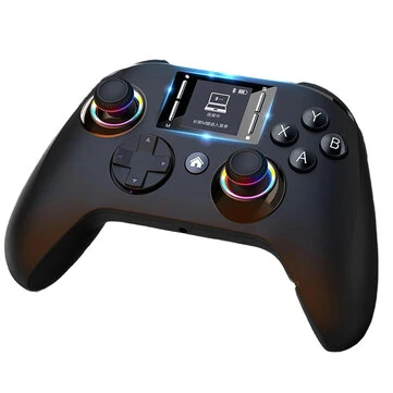 CX-268 Wireless Gaming Controller with Smart Interactive Display Hall Joystick and Hall Trigger RGB Lighting Vibration&Turbo Function Programmable Back Buttons 1000mAh Battery Gamepad for PS4 Switch PC Android iOS