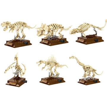 JIEStar MOC Dinosaur Series Triceratops Tyrannosaurus Rex Keel Model Ornament Children's Puzzle Assembly Toy Gift Building Block